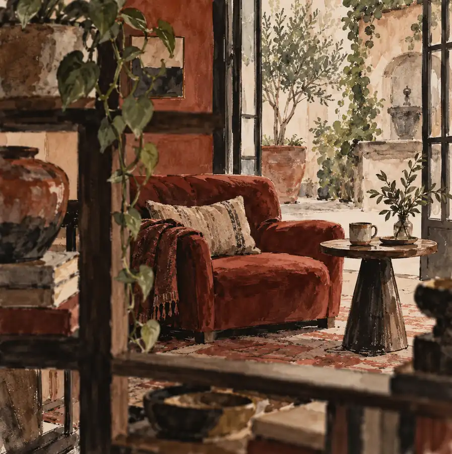 Illustration of hospitality businesses equipment and workspace